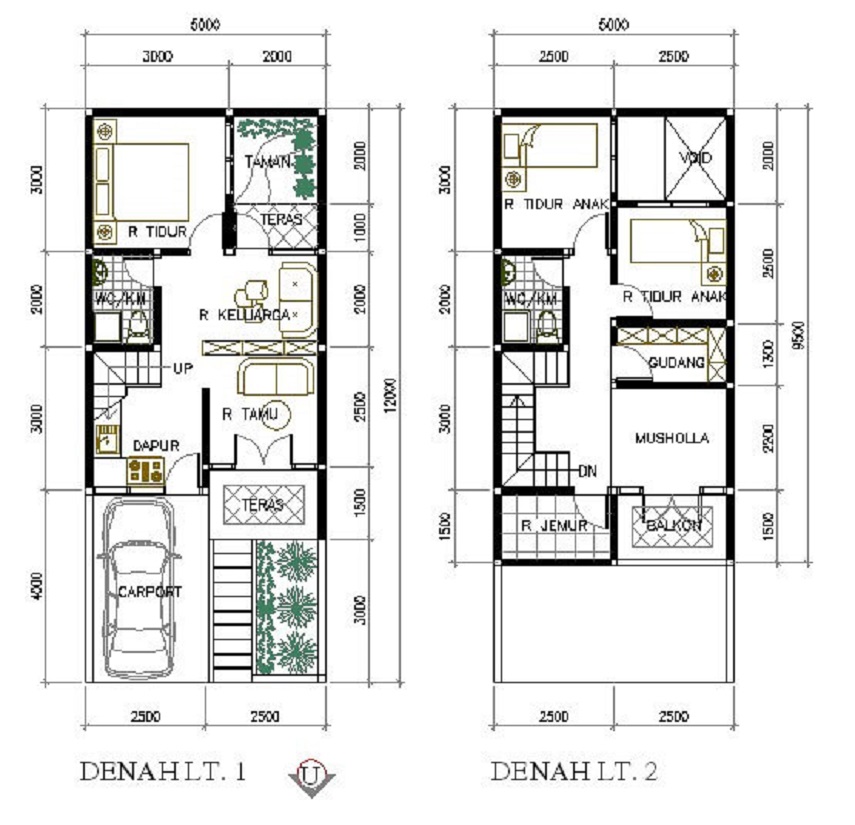 Sketsa desain rumah minimalis 2 lantai