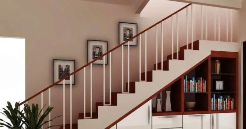 Lemari bawah tangga untuk perabotan atau barang hias minimalis lainnya